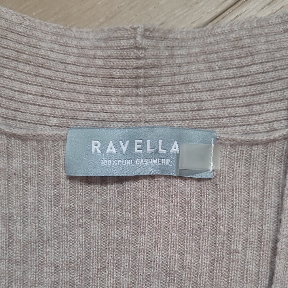 Euc Ravella Long Cardigan Women's Sz Xl 100% Luxury Cashmere Tan Open Sweater — image 4 of 8